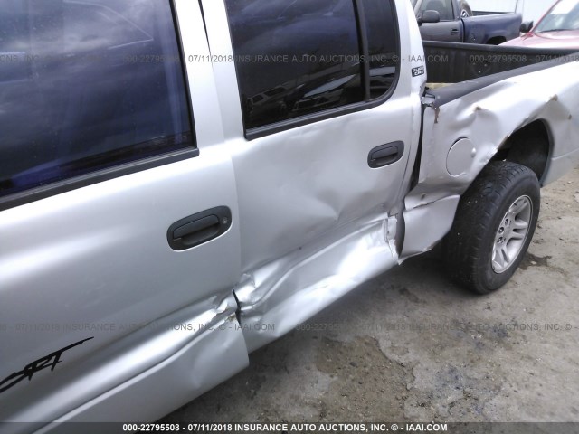 1B7GL2AN01S163412 - 2001 DODGE DAKOTA QUAD SILVER photo 6