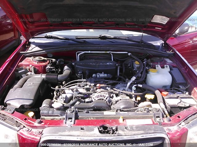 JF1SG65613H725302 - 2003 SUBARU FORESTER 2.5XS მუქწითელი ფოტო 10