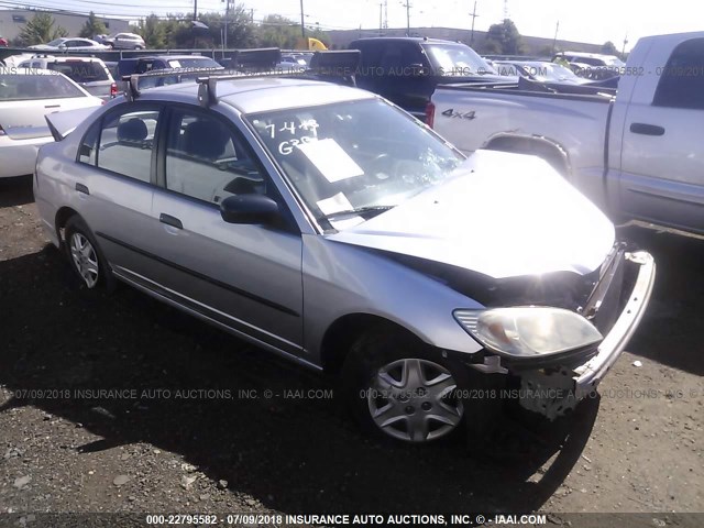 2HGES16345H570286 - 2005 HONDA CIVIC DX VP ვერცხლისფერი ფოტო 1