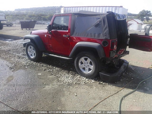 1C4AJWAG3EL145362 - 2014 JEEP WRANGLER SPORT RED photo 3