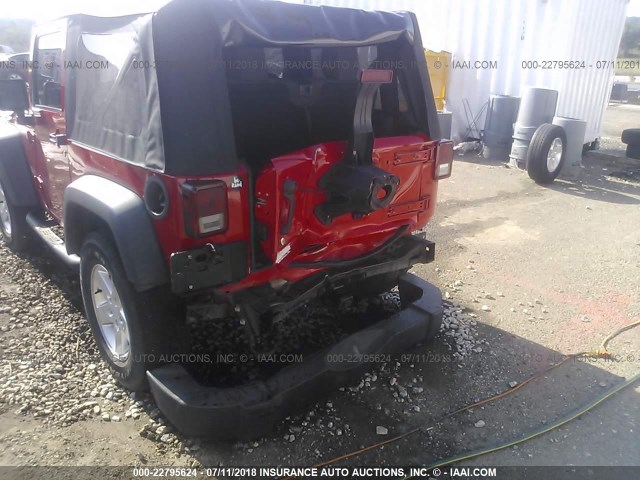 1C4AJWAG3EL145362 - 2014 JEEP WRANGLER SPORT RED photo 6