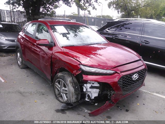 KM8K12AA0JU078650 - 2018 HYUNDAI KONA SE RED photo 1