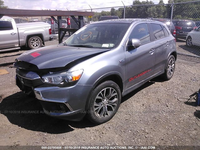 JA4AR3AUXHZ022800 - 2017 MITSUBISHI OUTLANDER SPORT ES/SE SILVER photo 2