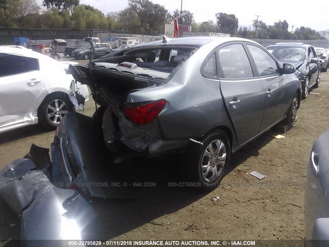 KMHDU4AD8AU013955 - 2010 HYUNDAI ELANTRA BLUE/GLS/SE GRAY photo 4