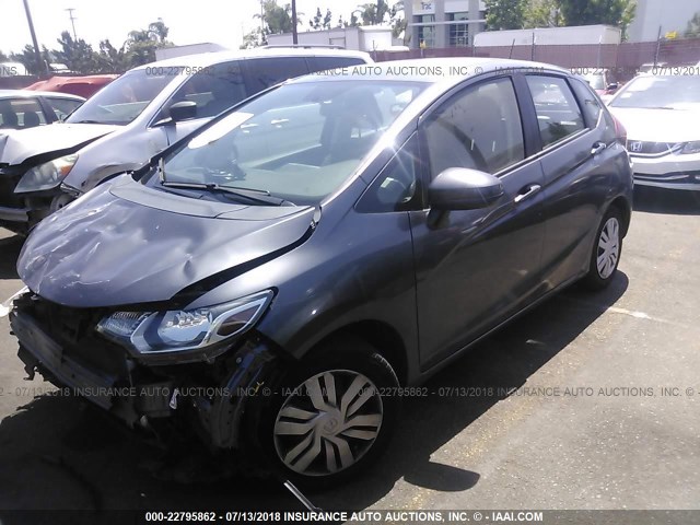 3HGGK5H5XFM740085 - 2015 HONDA FIT LX GRAY photo 2