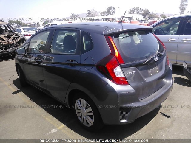 3HGGK5H5XFM740085 - 2015 HONDA FIT LX GRAY photo 3