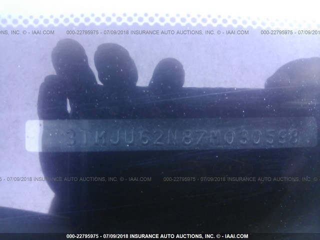 3TMJU62N87M030598 - 2007 TOYOTA TACOMA DOUBLE CAB PRERUNNER WHITE photo 9