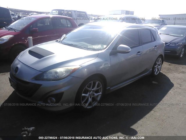 JM1BL1H37A1342450 - 2010 MAZDA SPEED 3 SILVER photo 2
