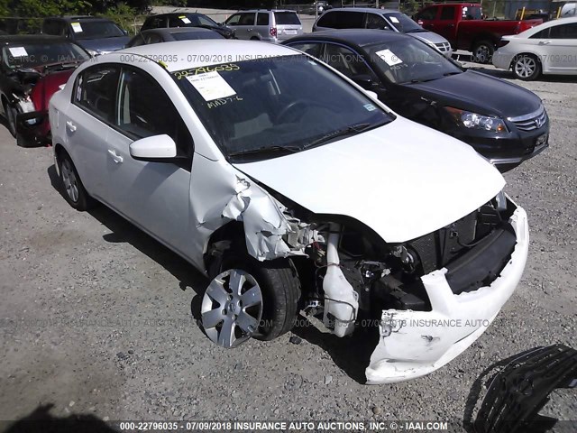 3N1AB6AP2CL636815 - 2012 NISSAN SENTRA 2.0/2.0S/SR/2.0SL WHITE photo 1