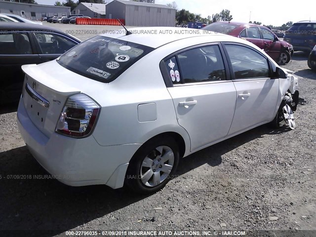 3N1AB6AP2CL636815 - 2012 NISSAN SENTRA 2.0/2.0S/SR/2.0SL WHITE photo 4