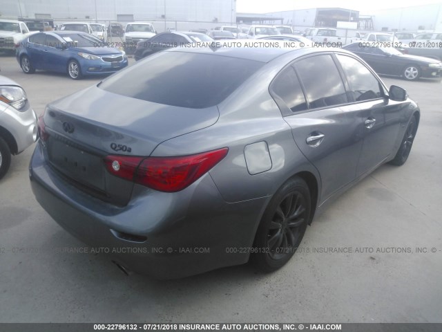 JN1BV7AP0FM333513 - 2015 INFINITI Q50 PREMIUM/SPORT GRAY photo 4