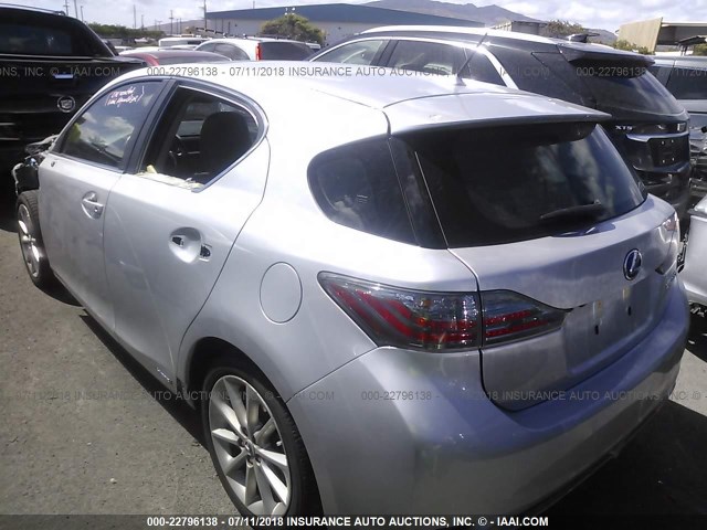 JTHKD5BH9C2099499 - 2012 LEXUS CT 200 SILVER photo 3