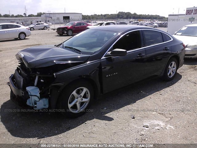1G1ZB5ST2GF359131 - 2016 CHEVROLET MALIBU LS BLACK photo 2