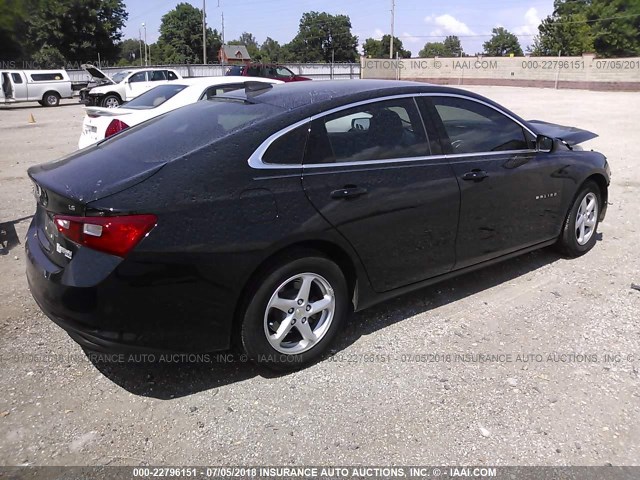 1G1ZB5ST2GF359131 - 2016 CHEVROLET MALIBU LS BLACK photo 4