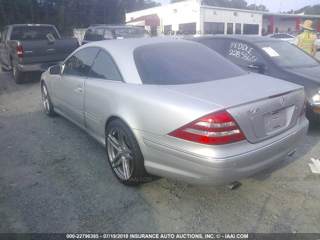 WDBPJ75J11A017650 - 2001 MERCEDES-BENZ CL 500 SILVER photo 3