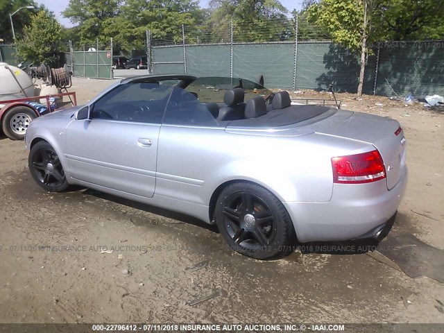 WAUDF48HX7K030376 - 2007 AUDI A4 2.0T CABRIOLET QUATTRO GRAY photo 3