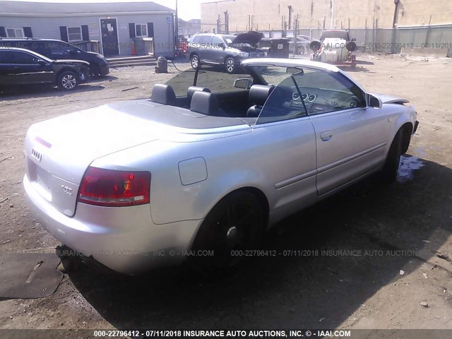 WAUDF48HX7K030376 - 2007 AUDI A4 2.0T CABRIOLET QUATTRO GRAY photo 4