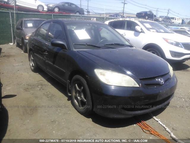 2HGES16535H605160 - 2005 HONDA CIVIC LX BLACK photo 1