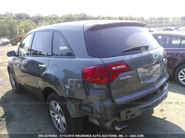 2HNYD28487H536818 - 2007 ACURA MDX TECHNOLOGY GRAY photo 3