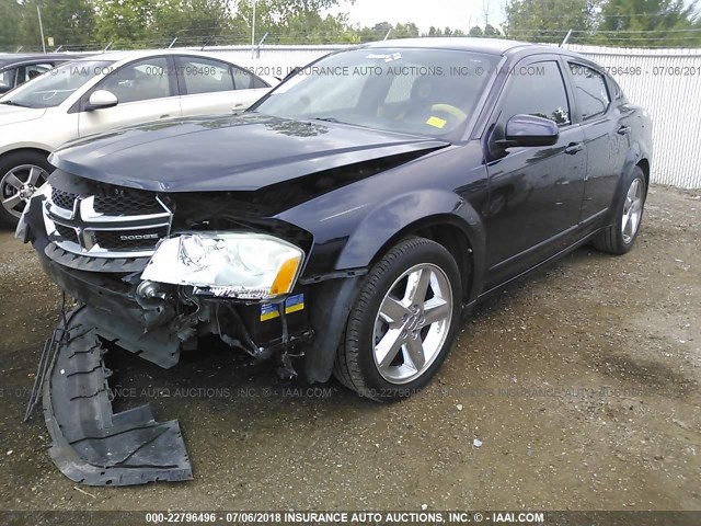 1B3BD1FB4BN558923 - 2011 DODGE AVENGER MAINSTREET BLUE photo 2