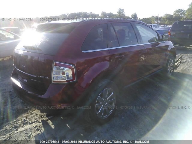2FMDK39C18BB29350 - 2008 FORD EDGE LIMITED RED photo 4
