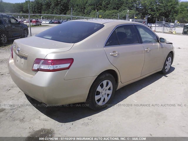 4T1BK3EK3AU107869 - 2010 TOYOTA CAMRY SE/LE/XLE ოქროსფერი ფოტო 4