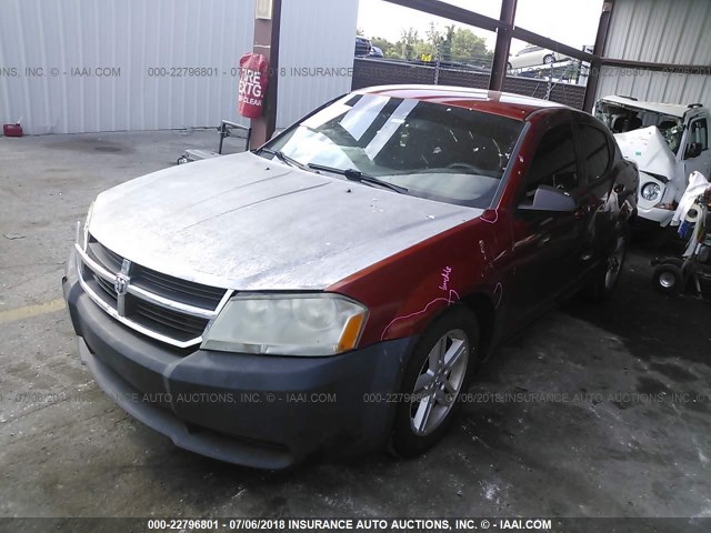 1B3LC56K58N199184 - 2008 DODGE AVENGER SXT ORANGE photo 2