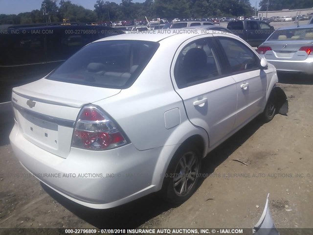 KL1TD5DE0BB257419 - 2011 CHEVROLET AVEO LS/LT WHITE photo 4