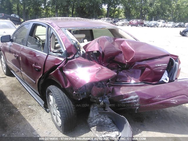 1FAFP28145G108057 - 2005 FORD FIVE HUNDRED LIMITED MAROON photo 6