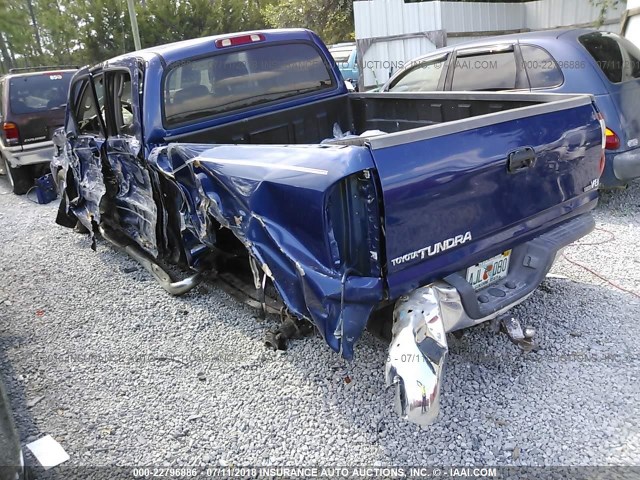 5TBET34176S561182 - 2006 TOYOTA TUNDRA DOUBLE CAB SR5 BLUE photo 3