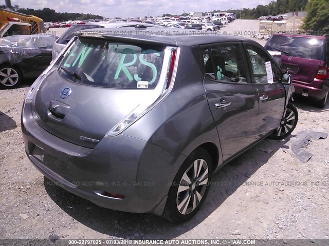 1N4AZ0CP8FC333806 - 2015 NISSAN LEAF S/SV/SL GRAY photo 4