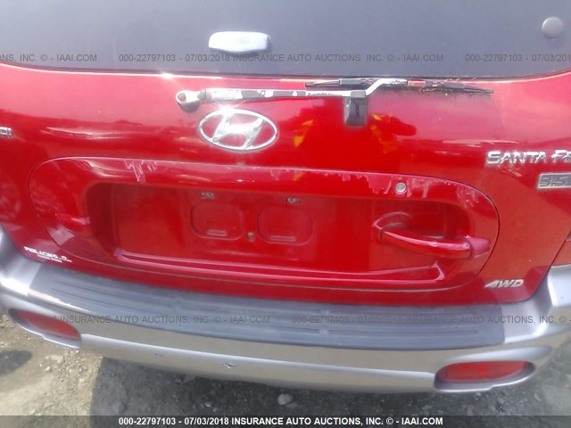 KM8SC73E63U495426 - 2003 HYUNDAI SANTA FE GLS/LX RED photo 6