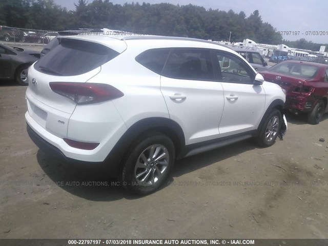 KM8J3CA48JU714804 - 2018 HYUNDAI TUCSON LIMITED/SPORT AND ECO/SE WHITE photo 4