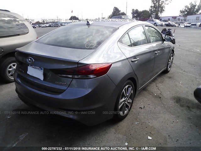 5NPD84LF2JH290845 - 2018 HYUNDAI ELANTRA SEL/VALUE/LIMITED GRAY photo 4