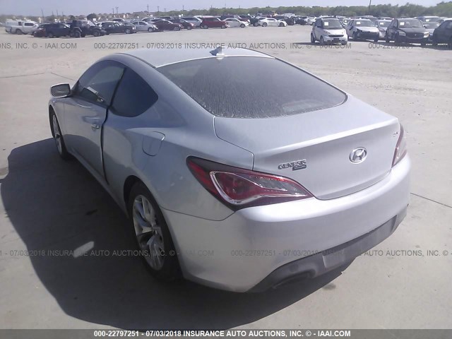 KMHHT6KD7DU082946 - 2013 HYUNDAI GENESIS COUPE 2.0T SILVER photo 3