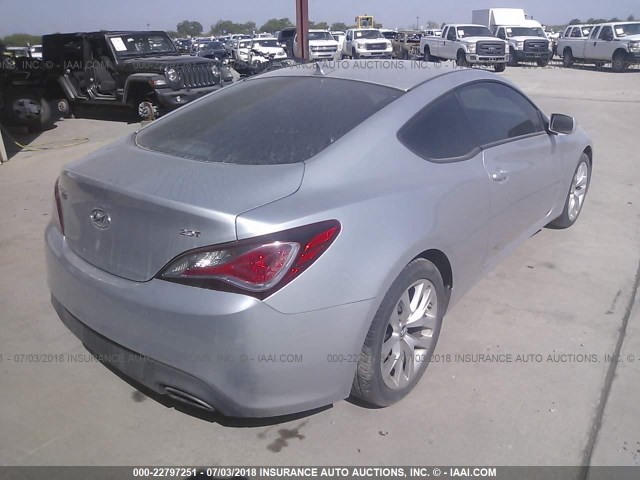 KMHHT6KD7DU082946 - 2013 HYUNDAI GENESIS COUPE 2.0T SILVER photo 4