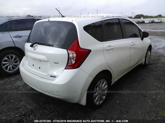 3N1CE2CP2FL439766 - 2015 NISSAN VERSA NOTE S/S PLUS/SV/SL/SR WHITE photo 4