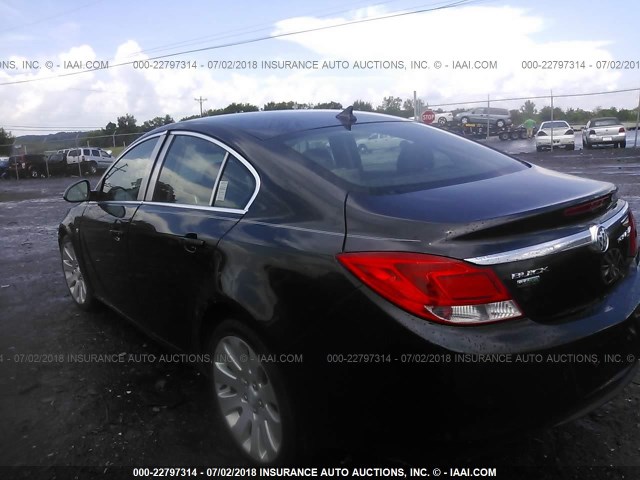 W04G05GVXB1056466 - 2011 BUICK REGAL CXL BLACK photo 3