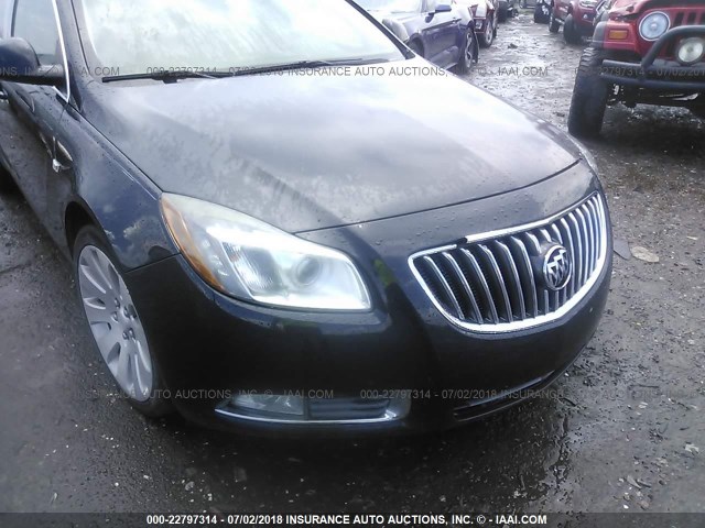 W04G05GVXB1056466 - 2011 BUICK REGAL CXL BLACK photo 6