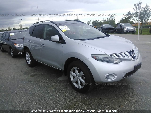 JN8AZ18U79W003564 - 2009 NISSAN MURANO S/SL SILVER photo 1