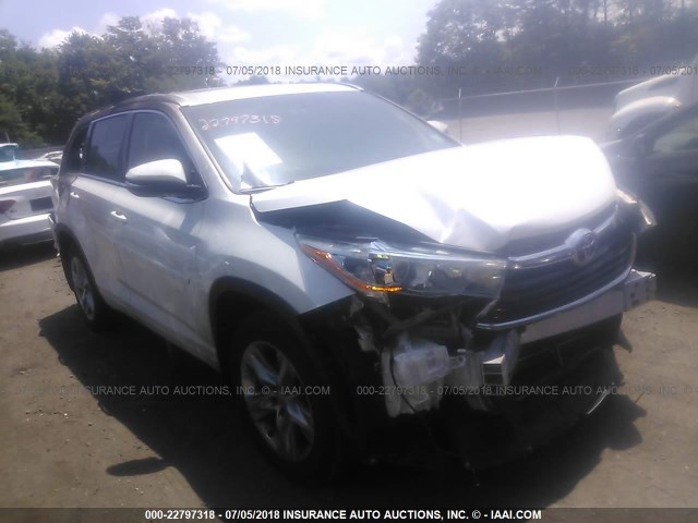 5TDDKRFH0ES065089 - 2014 TOYOTA HIGHLANDER LIMITED/LTD PLATNUM WHITE photo 1