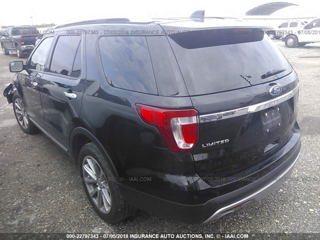 1FM5K7F88HGD22177 - 2017 FORD EXPLORER LIMITED 黑色 照片 3