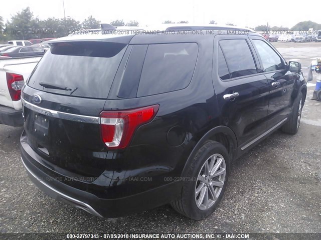 1FM5K7F88HGD22177 - 2017 FORD EXPLORER LIMITED BLACK photo 4