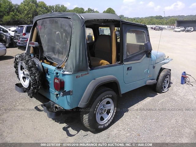 1J4FY19P4SP278638 - 1995 JEEP WRANGLER / YJ S/RIO GRANDE BLUE photo 4