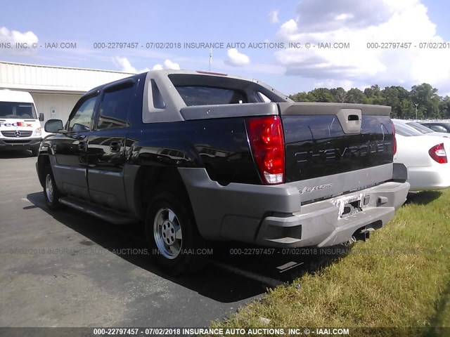 3GNEC13T22G158922 - 2002 CHEVROLET AVALANCHE C1500 BLACK photo 3