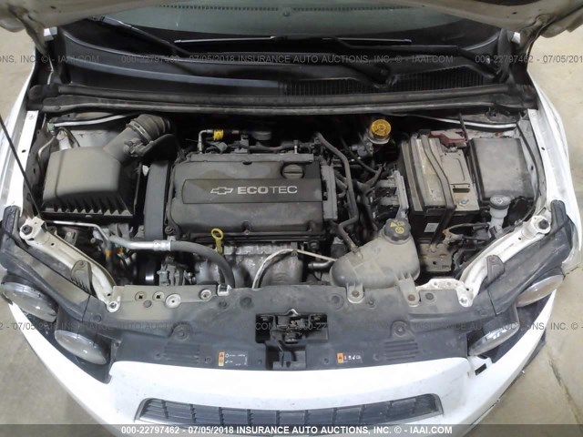 1G1JA6SH6C4145668 - 2012 CHEVROLET SONIC LS WHITE photo 10