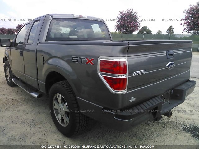 1FTRX12W89FB10010 - 2009 FORD F150 SUPER CAB GRAY photo 3