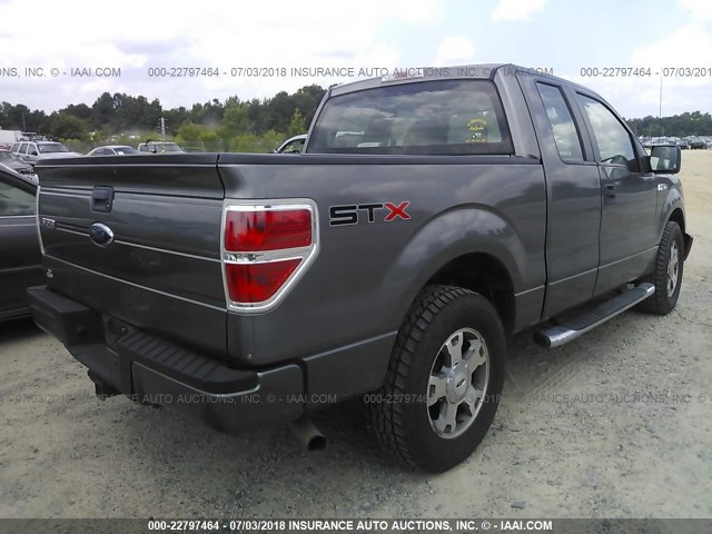 1FTRX12W89FB10010 - 2009 FORD F150 SUPER CAB GRAY photo 4