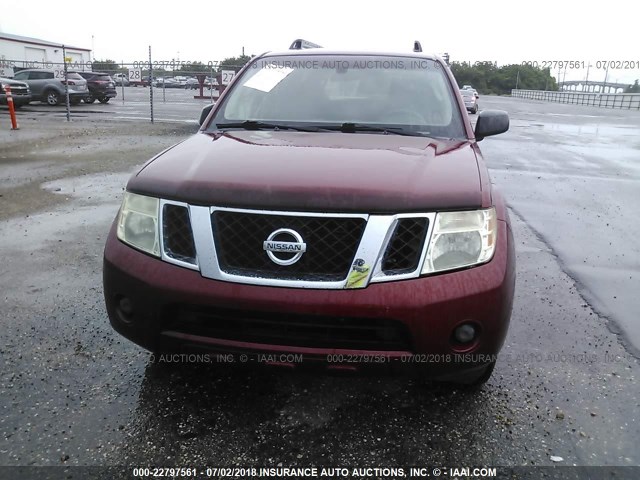 5N1AR18U88C640339 - 2008 NISSAN PATHFINDER S/LE/SE RED photo 6