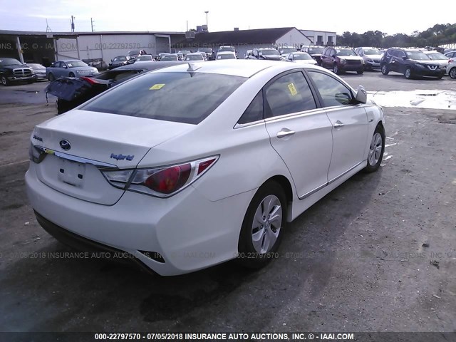 KMHEC4A46DA077635 - 2013 HYUNDAI SONATA HYBRID WHITE photo 4